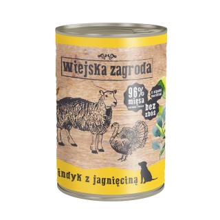 WIEJSKA ZAGRODA Indyk z jagnięciną dla psa [C21] 400g  - 1