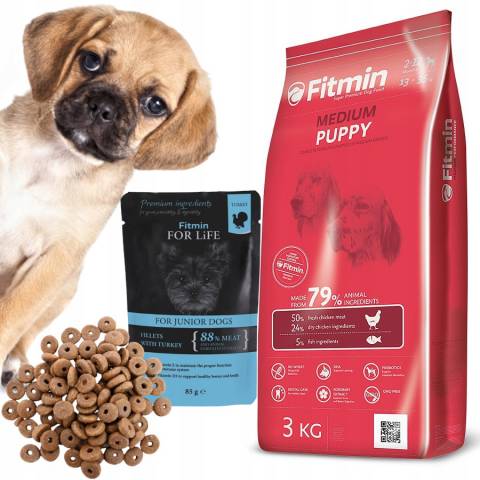 FITMIN Dog Medium Puppy 3kg + GRATISY