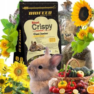 BIOFEED Crispy Junior królika 2kg +Sianko 2x300g