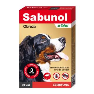 Sabunol gpi obroża czerwona przeciw pchłom i kleszczom dla psów 50 cm