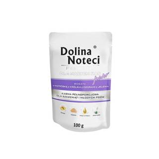Dolina noteci junior małe rasy bogata w wątrobke z królika i ozorki z jelenia 100g