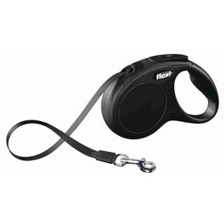 Flexi smycz new classic taśma 5 m, rozm. s, czarna, 15kg fl-3228