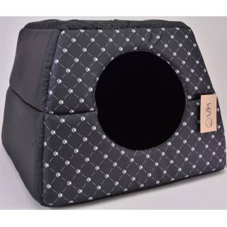 Vik domek legowisko 2w1 nr 3 54x54x40 czarne łapki