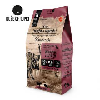 WIEJSKA ZAGRODA Wołowina z dzikiem  chrupki duże 2kg