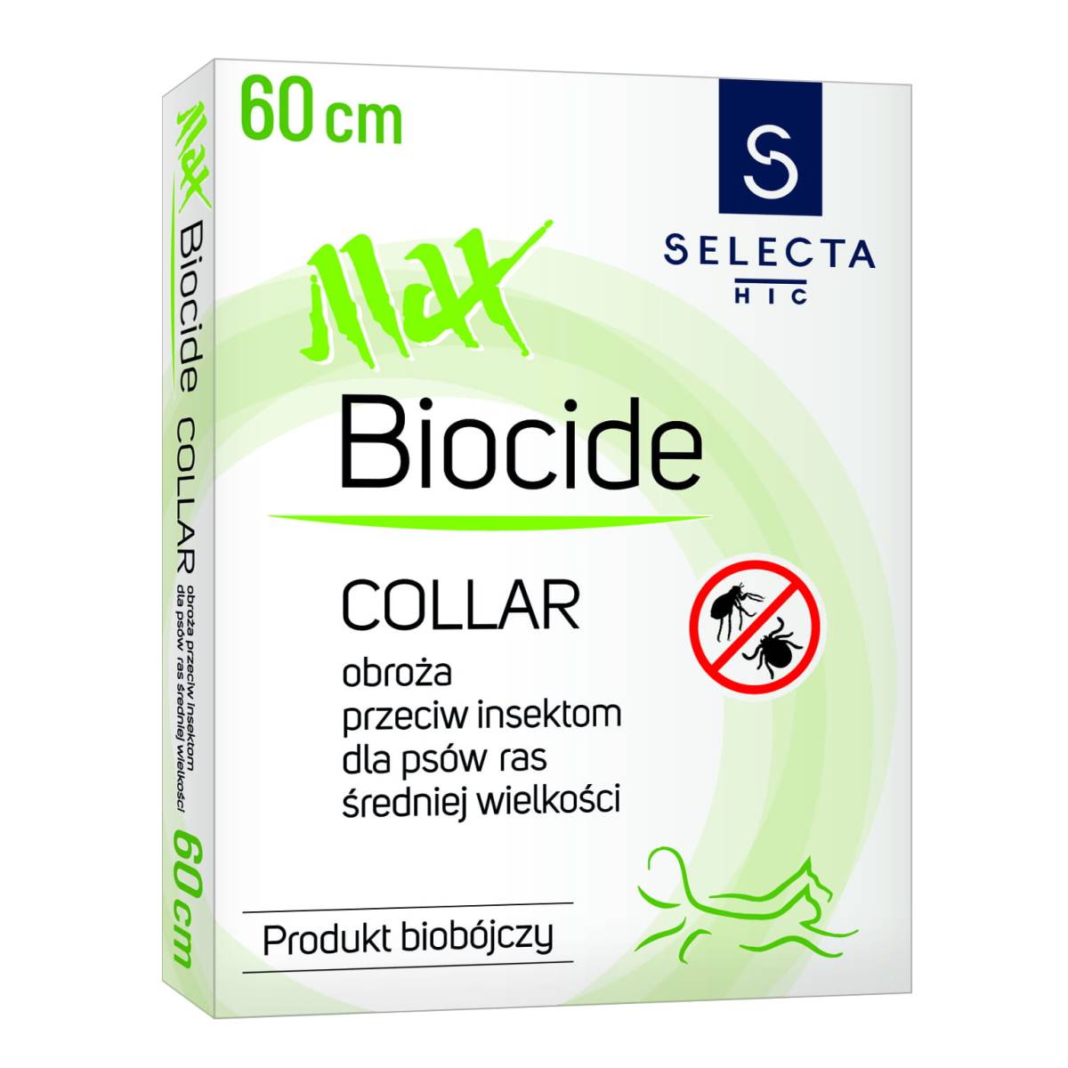 Selecta obroża biobójcza maxbiocide 60cm brązowa