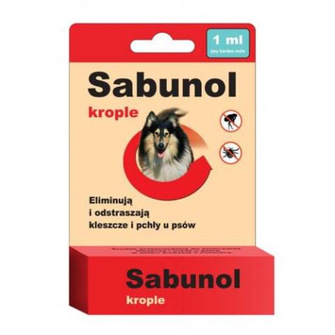 Sabunol krople przeciw pchłom i kleszczom dla psów 1 ml