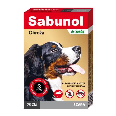 Sabunol gpi obroża szara przeciw pchłom i kleszczom dla psów 50 cm