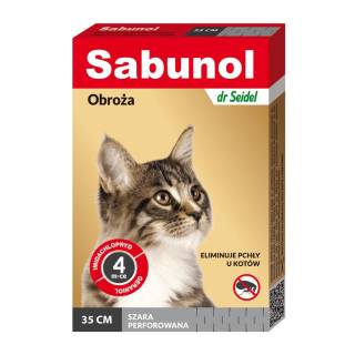 Sabunol obroża szara przeciw pchłom dla kotów 35 cm