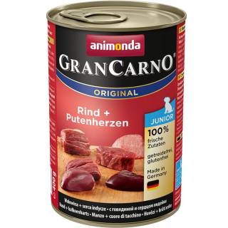 Animonda grancarno orginal junior puszki wołowina serca indycze 400 g