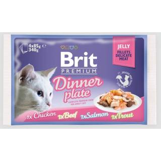 Brit pouch jelly fillet dinner plate (4x85g)