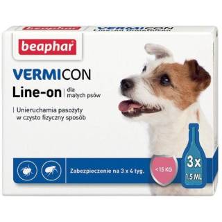 Beaphar vermicon line-on dog s 1,5ml - 3 pipety kropli przeciwpchłowych dla psów