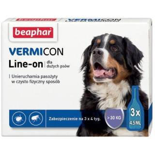 Beaphar vermicon line-on dog l 4,5ml - 3 pipety kropli przeciwpchłowych dla psów