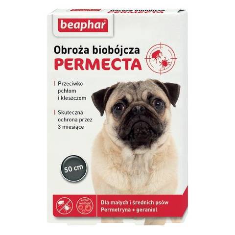 Beaphar permecta dog s 50cm - obroża biobójcza dla małych i średnich psów  waga!!!