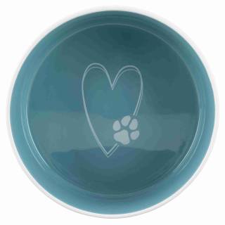 Trixie miska ceramiczna pet's home, 0.3 l/o 12 cm, kremowa/jasnoniebieska tx-25050