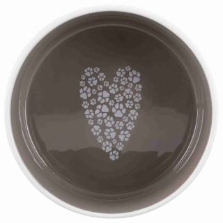 Trixie miska ceramiczna pet's home, 0.8 l/o 16 cm, kremowa/ciemnoszara tx-25054