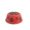 Yarro miska matowa pokryta plastikową warstwą z gumowym dnem, czerwona z łapką 14,5cm y2811 czer
