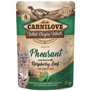 Carnilove cat pouch adult pheasant with raspberry leaf grain-free 85g