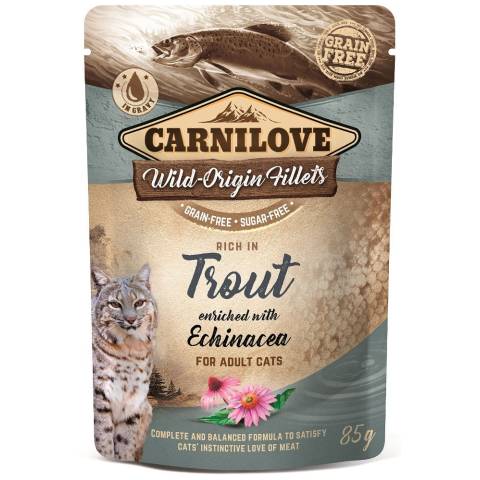 Carnilove cat pouch adult trout with echinacea grain-free 85g