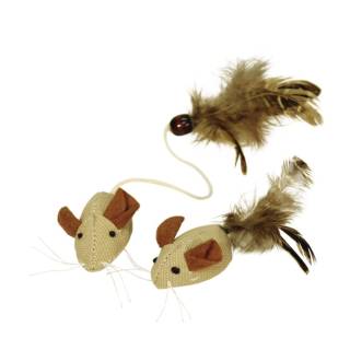 Kerbl zabawka myszka z piórami, 4,5 cm 82633