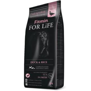 Fitmin dog for life duck & rice 14kg