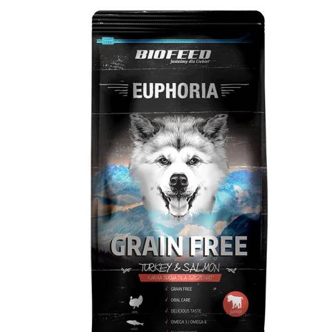 Biofeed euphoria junior dog grain free - turkey&salmon 300g