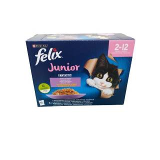 Felix fantastic junior wybór smaków saszetki dla młodego kota w galarecie (12x85g)