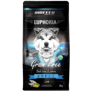 Biofeed euphoria grain free all breeds karma dla psów wszystkich ras z pstrągiem i łososiem 2kg