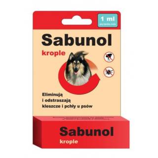 Sabunol krople przeciw pchłom i kleszczom dla psów 1 ml