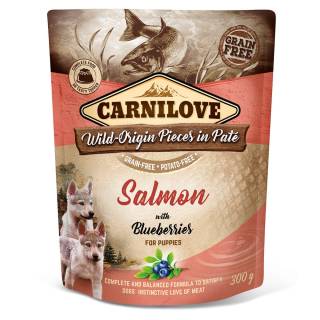 Carnilove dog pouch puppy salmon with blueberries grain-free 300g
