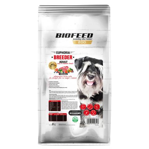 BIOFEED EUPHORIA BREEDER ADULT Small & Medium dla dorosłych psów małych i średnich ras z wołowiną 2kg