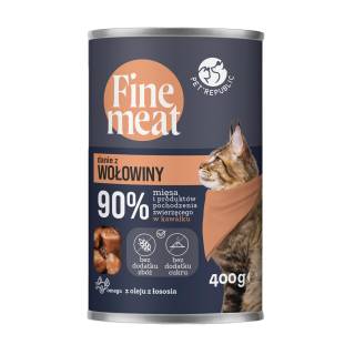 FINEMEAT Karma dla kota, kawałki wołowiny w sosie 400g [FM005 P]
