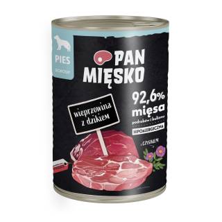 PAN MIĘSKO Karma mokra dla psa wieprzowina z dzikiem 400g