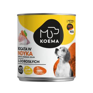 KOEMA Mokra karma dla psa z indykiem, puszka 800g