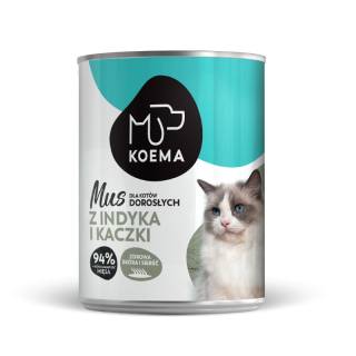 KOEMA Mokra karma dla kota z indykiem i kaczką, puszka 400g