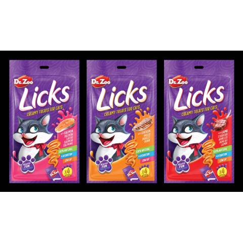 DR ZOO Licks creamy treats for cats - Liquid kremowy przysmak dla kota o smaku łososia 4x15g [11392]